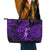 Hawaii Hula Girl Leather Tote Bag Hibiscus Hawaii Tribal Tattoo Purple Version - Wonder Print Shop
