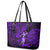 Hawaii Hula Girl Leather Tote Bag Hibiscus Hawaii Tribal Tattoo Purple Version - Wonder Print Shop