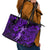 Hawaii Hula Girl Leather Tote Bag Hibiscus Hawaii Tribal Tattoo Purple Version - Wonder Print Shop