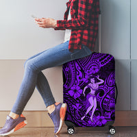 Hawaii Hula Girl Luggage Cover Hibiscus Hawaii Tribal Tattoo Purple Version - Wonder Print Shop