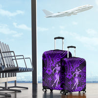 Hawaii Hula Girl Luggage Cover Hibiscus Hawaii Tribal Tattoo Purple Version - Wonder Print Shop