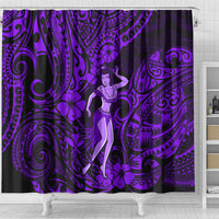 hawaii-hula-girl-shower-curtain-hibiscus-hawaii-tribal-tattoo-purple-version