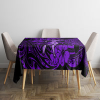 Hawaii Hula Girl Tablecloth Hibiscus Hawaii Tribal Tattoo Purple Version - Wonder Print Shop