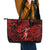 Hawaii Hula Girl Leather Tote Bag Hibiscus Hawaii Tribal Tattoo Red Version - Wonder Print Shop
