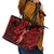 Hawaii Hula Girl Leather Tote Bag Hibiscus Hawaii Tribal Tattoo Red Version - Wonder Print Shop