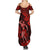 Hawaii Hula Girl Summer Maxi Dress Hibiscus Hawaii Tribal Tattoo Red Version - Wonder Print Shop