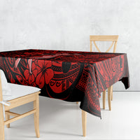 Hawaii Hula Girl Tablecloth Hibiscus Hawaii Tribal Tattoo Red Version - Wonder Print Shop