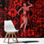 Hawaii Hula Girl Window Curtain Hibiscus Hawaii Tribal Tattoo Red Version - Wonder Print Shop
