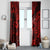 Hawaii Hula Girl Window Curtain Hibiscus Hawaii Tribal Tattoo Red Version - Wonder Print Shop