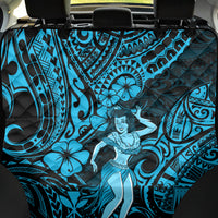 Hawaii Hula Girl Back Car Seat Cover Hibiscus Hawaii Tribal Tattoo Sky Blue Version - Wonder Print Shop