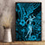 Hawaii Hula Girl Canvas Wall Art Hibiscus Hawaii Tribal Tattoo Sky Blue Version - Wonder Print Shop