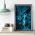 Hawaii Hula Girl Canvas Wall Art Hibiscus Hawaii Tribal Tattoo Sky Blue Version - Wonder Print Shop