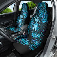 Hawaii Hula Girl Car Seat Cover Hibiscus Hawaii Tribal Tattoo Sky Blue Version - Wonder Print Shop