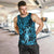 Hawaii Hula Girl Men Tank Top Hibiscus Hawaii Tribal Tattoo Sky Blue Version - Wonder Print Shop