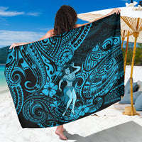 Hawaii Hula Girl Sarong Hibiscus Hawaii Tribal Tattoo Sky Blue Version - Wonder Print Shop