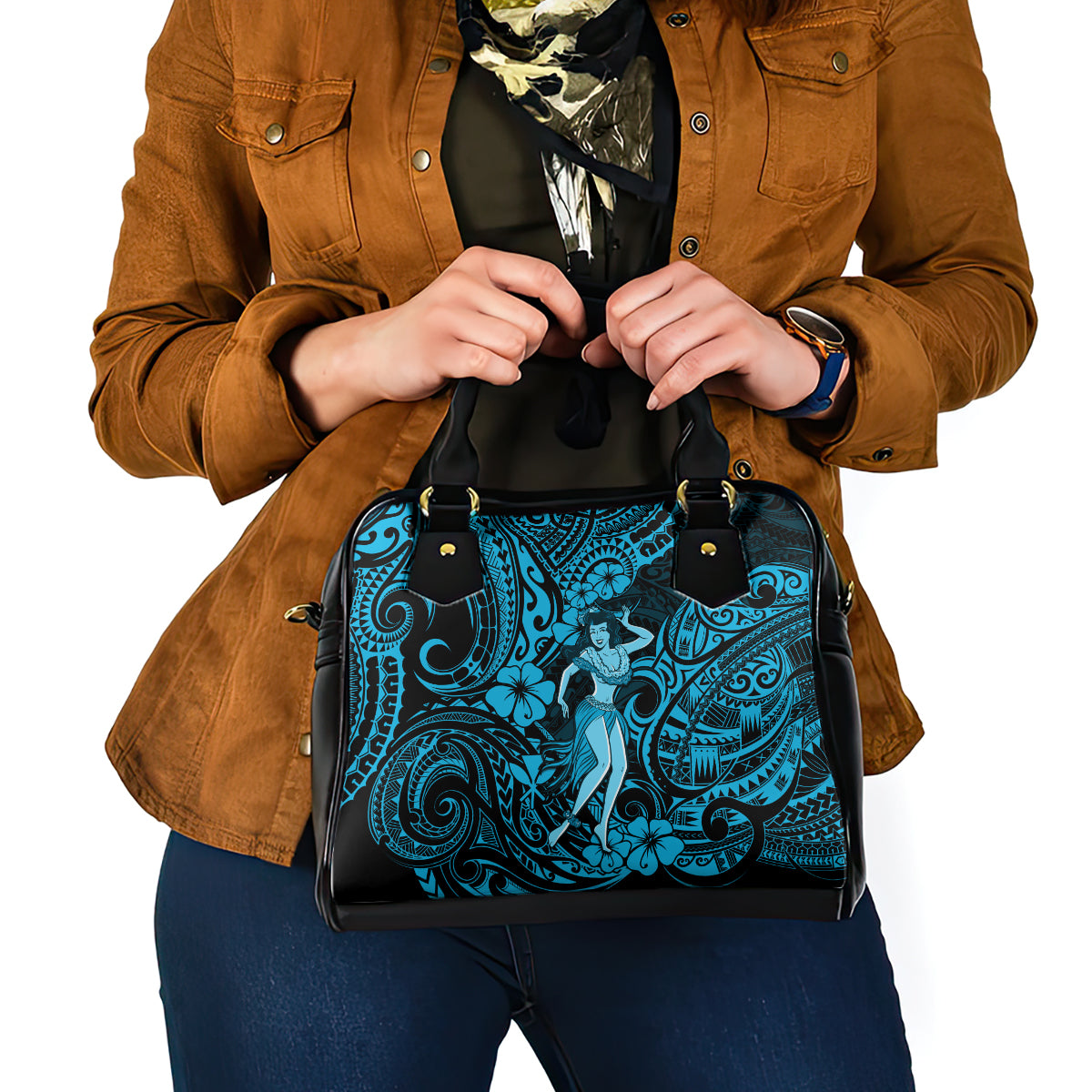 hawaii-hula-girl-shoulder-handbag-hibiscus-hawaii-tribal-tattoo-sky-blue-version
