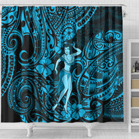 hawaii-hula-girl-shower-curtain-hibiscus-hawaii-tribal-tattoo-sky-blue-version