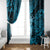 Hawaii Hula Girl Window Curtain Hibiscus Hawaii Tribal Tattoo Sky Blue Version - Wonder Print Shop