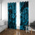 Hawaii Hula Girl Window Curtain Hibiscus Hawaii Tribal Tattoo Sky Blue Version - Wonder Print Shop