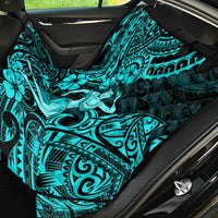 Hawaii Hula Girl Back Car Seat Cover Hibiscus Hawaii Tribal Tattoo Turquoise Version - Wonder Print Shop