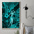 Hawaii Hula Girl Canvas Wall Art Hibiscus Hawaii Tribal Tattoo Turquoise Version - Wonder Print Shop