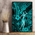 Hawaii Hula Girl Canvas Wall Art Hibiscus Hawaii Tribal Tattoo Turquoise Version - Wonder Print Shop