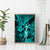 Hawaii Hula Girl Canvas Wall Art Hibiscus Hawaii Tribal Tattoo Turquoise Version - Wonder Print Shop