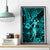 Hawaii Hula Girl Canvas Wall Art Hibiscus Hawaii Tribal Tattoo Turquoise Version - Wonder Print Shop
