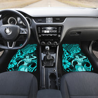 Hawaii Hula Girl Car Mats Hibiscus Hawaii Tribal Tattoo Turquoise Version - Wonder Print Shop