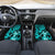 Hawaii Hula Girl Car Mats Hibiscus Hawaii Tribal Tattoo Turquoise Version - Wonder Print Shop