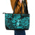 Hawaii Hula Girl Leather Tote Bag Hibiscus Hawaii Tribal Tattoo Turquoise Version - Wonder Print Shop