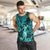Hawaii Hula Girl Men Tank Top Hibiscus Hawaii Tribal Tattoo Turquoise Version - Wonder Print Shop
