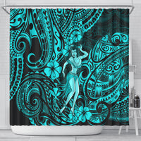 hawaii-hula-girl-shower-curtain-hibiscus-hawaii-tribal-tattoo-turquoise-version
