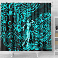 hawaii-hula-girl-shower-curtain-hibiscus-hawaii-tribal-tattoo-turquoise-version