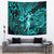 Hawaii Hula Girl Tapestry Hibiscus Hawaii Tribal Tattoo Turquoise Version - Wonder Print Shop