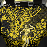 Hawaii Hula Girl Back Car Seat Cover Hibiscus Hawaii Tribal Tattoo Yellow Version - Wonder Print Shop