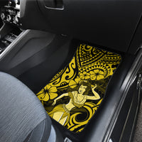 Hawaii Hula Girl Car Mats Hibiscus Hawaii Tribal Tattoo Yellow Version - Wonder Print Shop
