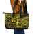 Hawaii Hula Girl Leather Tote Bag Hibiscus Hawaii Tribal Tattoo Yellow Version - Wonder Print Shop