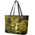 Hawaii Hula Girl Leather Tote Bag Hibiscus Hawaii Tribal Tattoo Yellow Version - Wonder Print Shop