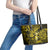 Hawaii Hula Girl Leather Tote Bag Hibiscus Hawaii Tribal Tattoo Yellow Version - Wonder Print Shop