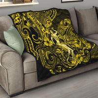 Hawaii Hula Girl Quilt Hibiscus Hawaii Tribal Tattoo Yellow Version - Wonder Print Shop
