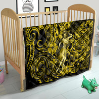 Hawaii Hula Girl Quilt Hibiscus Hawaii Tribal Tattoo Yellow Version - Wonder Print Shop