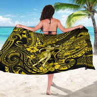 Hawaii Hula Girl Sarong Hibiscus Hawaii Tribal Tattoo Yellow Version - Wonder Print Shop
