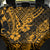 Hawaii Pineapple Back Car Seat Cover Paradise Flowers Pacific With Gold Polynesian Tribal - Wonder Print Shop