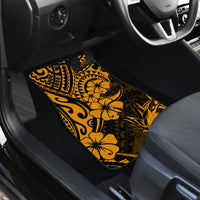 Hawaii Pineapple Car Mats Paradise Flowers Pacific With Gold Polynesian Tribal - Wonder Print Shop