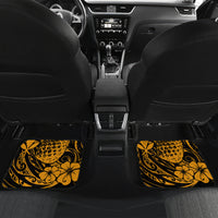 Hawaii Pineapple Car Mats Paradise Flowers Pacific With Gold Polynesian Tribal - Wonder Print Shop