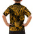 Hawaii Pineapple Kid Hawaiian Shirt Paradise Flowers Pacific With Gold Polynesian Tribal - Wonder Print Shop