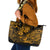 Hawaii Pineapple Leather Tote Bag Paradise Flowers Pacific With Gold Polynesian Tribal - Wonder Print Shop