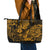 Hawaii Pineapple Leather Tote Bag Paradise Flowers Pacific With Gold Polynesian Tribal - Wonder Print Shop