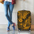Hawaii Pineapple Luggage Cover Paradise Flowers Pacific With Gold Polynesian Tribal - Wonder Print Shop